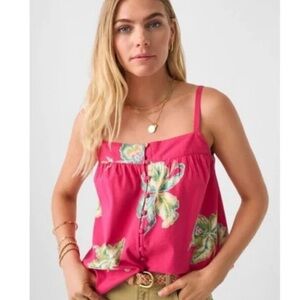 Faherty Marina Seersucker Top In Orchid Blossom